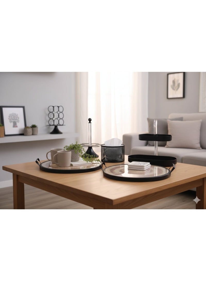 Elegant Hospitality Set with Dessert Stand, Serving Trays, Cup Holder and Tissue Holder - Image 2